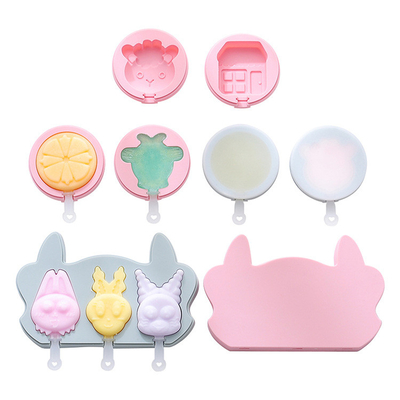 Cetakan Popsicle Silikon, Cetakan Popsicle Mini Untuk Anak-anak Bayi Bentuk Cute Cetakan Popsicle Silikon Bebas BPA Cetakan Es Krim Berguna Kembali