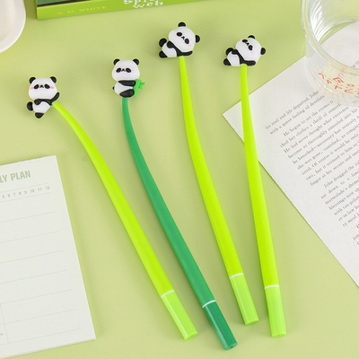 10Pcs Soft Panda Pen Cute Gel Pen Kawaii Cartoon Animal Panda Pen 0.5mm Black Gel Ink Pen Novelty Squishy Pen Signature Pen Fun Writing Pen Untuk Anak-anak Hadiah Mahasiswa Panda Party Favorit Stationery