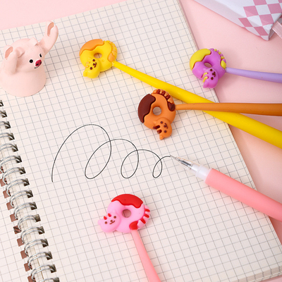 Harga yang bagus Cartoon Cute Silikon Gel Ink Pens Karikatur Hewan Penulis Pen 0.5 mm Berbagai Gaya Pen Alat tulis Untuk Kantor Hadiah on line