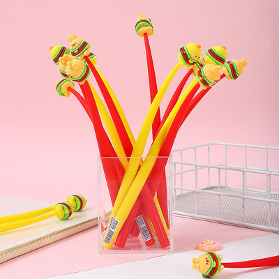 Cute Kawaii Pen Aksesoris Untuk Gadis Hewan Buah Bentuk Penghilang Stres Perlengkapan Gel Ink Pen Dengan Penggantian isi ulang Untuk Anak-anak Siswa Kantor Sekolah