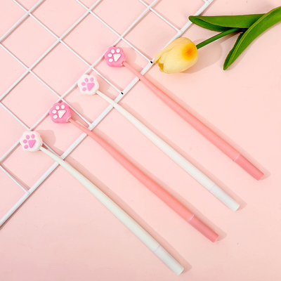 Harga yang bagus 6 Pcs Cute Cartoon Gel Ink Pen, Shake Gel Pen For Kids And Girl,Kawaii Pen Set For School Party Office Home,Student Gifts ((0.5mm,Cat Paw Design,Blacak), Yellow&Pink on line