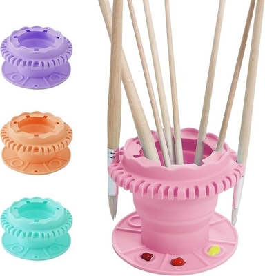 Paint Brush Cleaner - Lipat silikon Paint Brush Cleaner Cuci Cup Dengan Palet Dan 40 Brush Storage Holder Untuk Kelas Studio Outdoor Painting