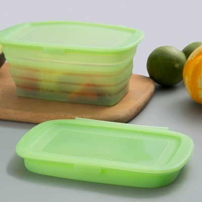 Harga yang bagus Kothak Makan Silikon Kuadrat Murni on line