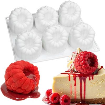 Raspberries Mousse Cake Mold Food Grade Mold Silicone For Baking 3D Raspberries Pudding Cakes Mold Silicone Mold Dessert Chocolate Mold Rubus Fruit Cake Dekorasi Tools Non-stick Baking Mold