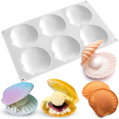 Harga yang bagus Cetakan Kue Cangkang Laut Silikon Cetakan Kue Baki Es Batu Bentuk Cangkang Cetakan Silikon Untuk Cokelat, Sabun, Lilin, Fondant Dekorasi Kue Ulang Tahun Dan Jeli on line
