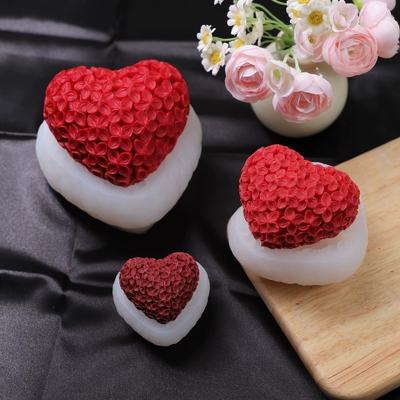Harga yang bagus Platinum Silicone 3D Rose Heart Mold for Chocolate Fondant Soap on line